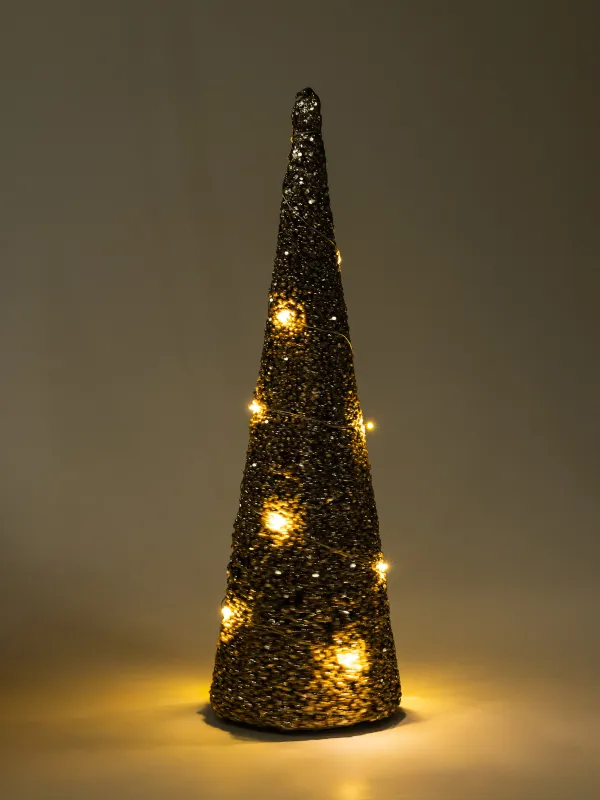 Ель-конус, 42 см, с подсветкой, вращающаяся, Frosty sparks, image-3