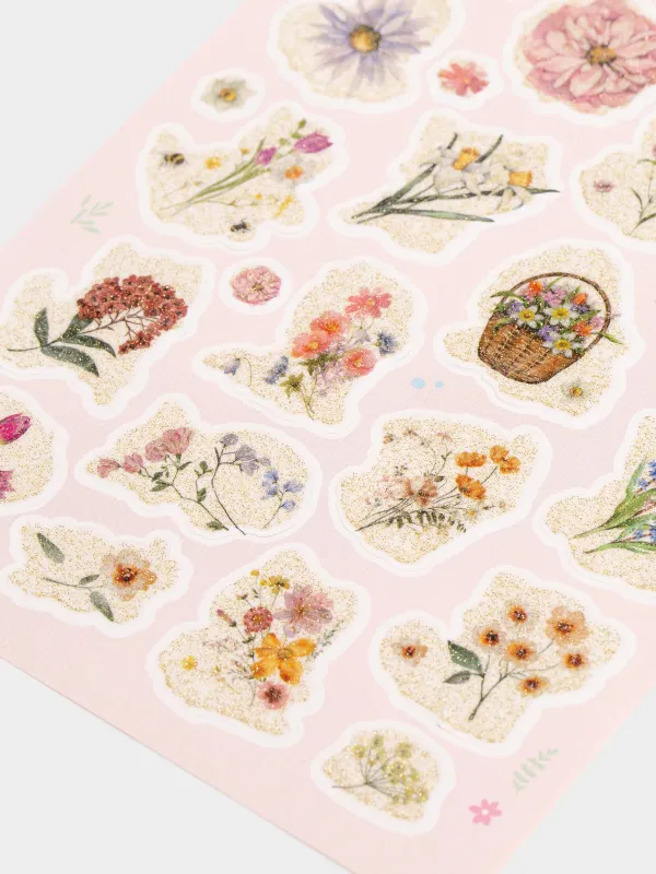 Набор наклеек для яиц, 17х10 см, 25 шт, пасхальный, ПВХ, Цветы, Easter decal, image-2