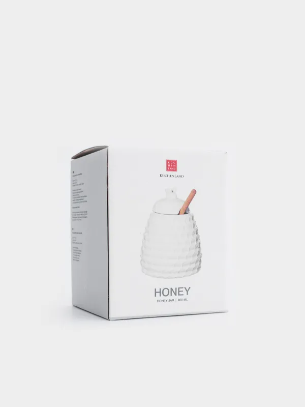 Банка для меда, 370 мл, с ложкой, Соты, Honey, image-4