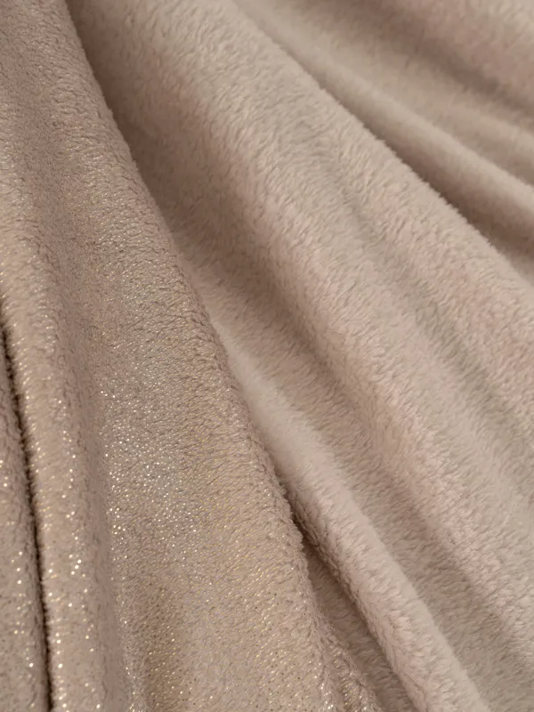 Плед, 130х170 см, фланель/люрекс, бежево-золотистый, Flannel, image-3