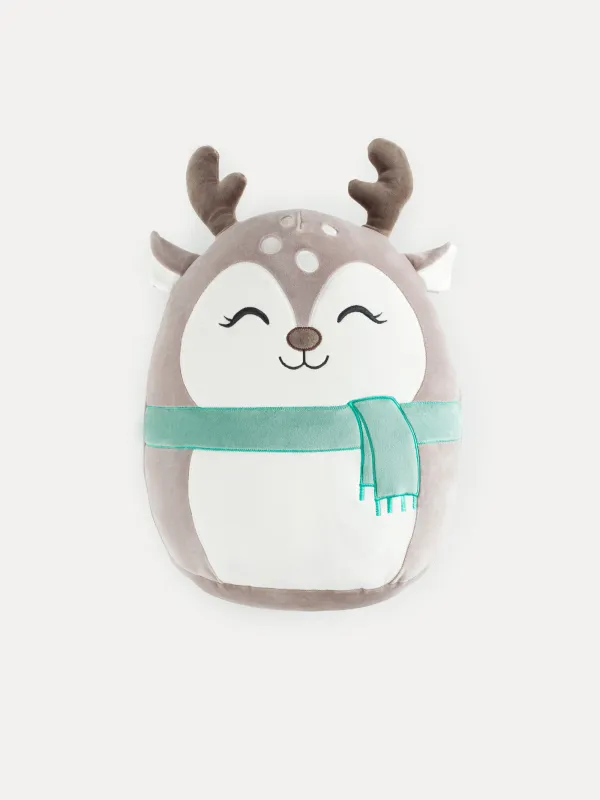 Игрушка, 54 см, мягкая, полиэстер, коричневая, Олень в зеленом шарфе, Deer toy, image-0