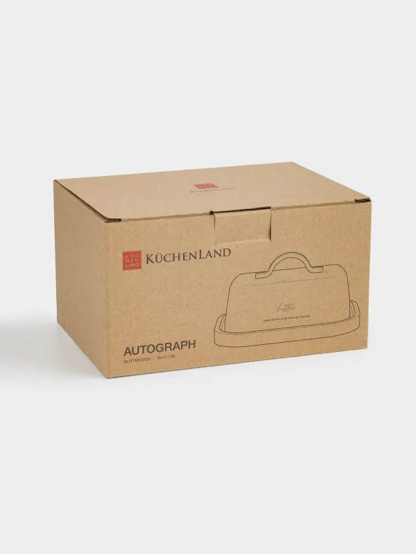 Масленка, 17 см, дерево/металл, прямоугольная, молочно-золотистая, Autograph, image-4