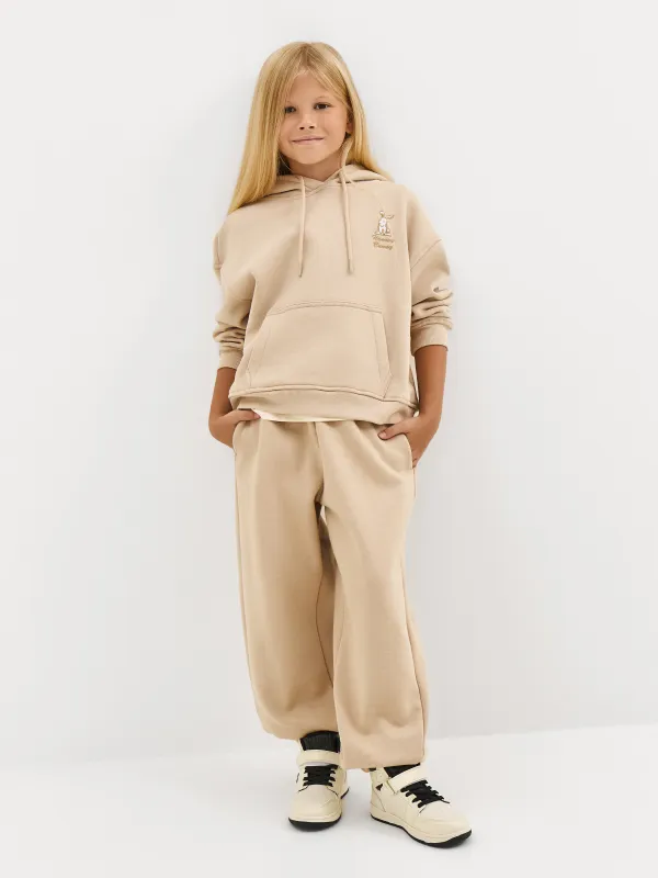 Брюки детские, для девочек, бежевые, Abia, image-0