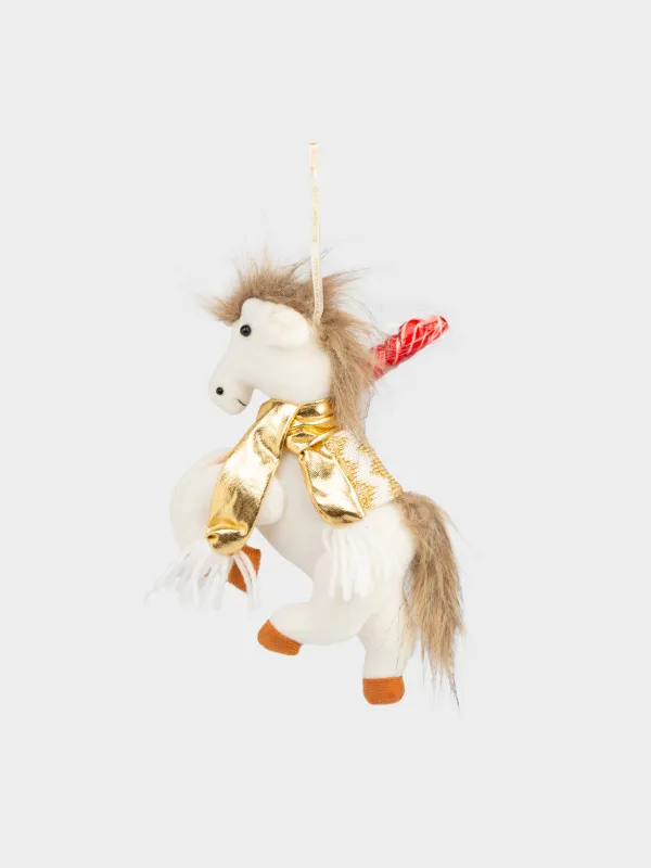 Игрушка с леденцом, 21 см, 15 гр, бело-золотистая, Лошадка, Sweet life, image-0