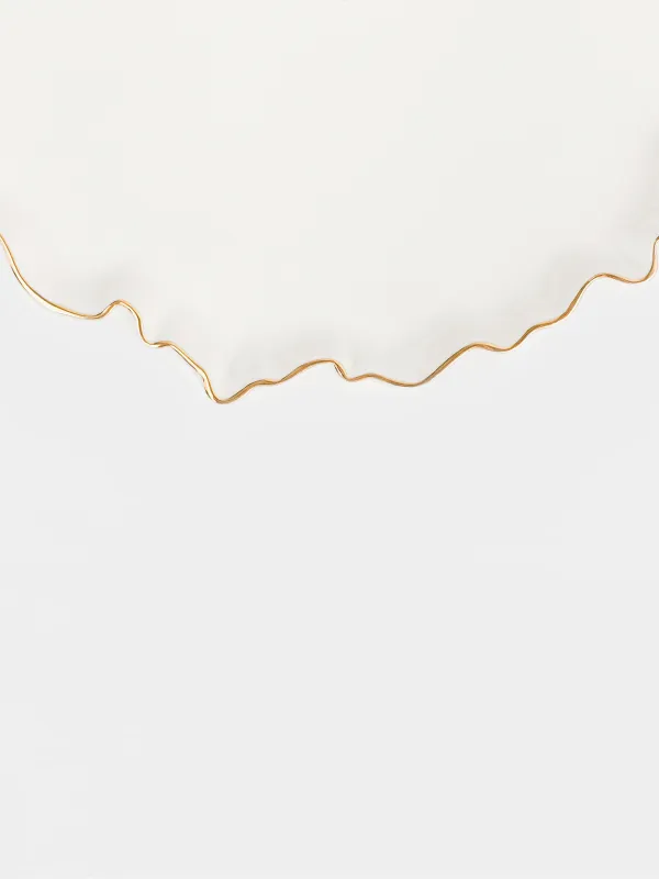 Тарелка обеденная, 25 см, Мятый эффект, Crumple gold, image-2