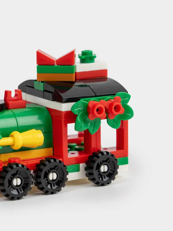 Конструктор, 8х6 см, 103 детали, пластик, цветной, Паровоз, Hobby kids, image-2