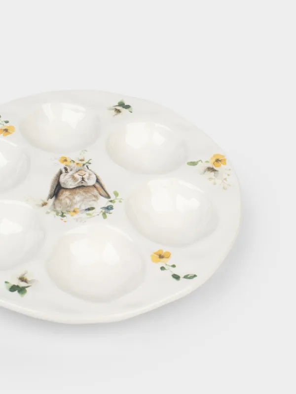 Блюдо пасхальное, 18 см, Кролик с цветами, Natural Easter, image-2