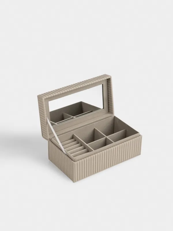 Шкатулка для украшений, искусственная кожа/МДФ, бежевая, Premiere one, image-2