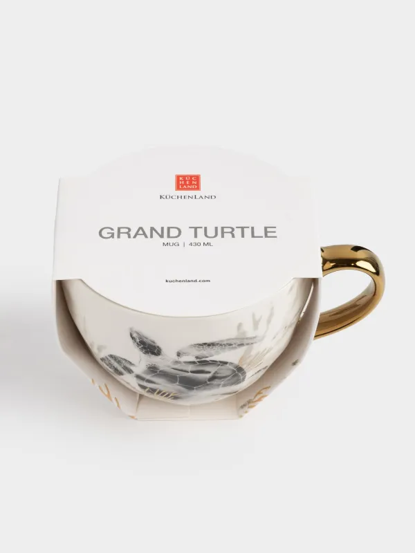 Кружка, 430 мл, фарфор N, бело-золотистая, Черепаха, Grand turtle, image-4