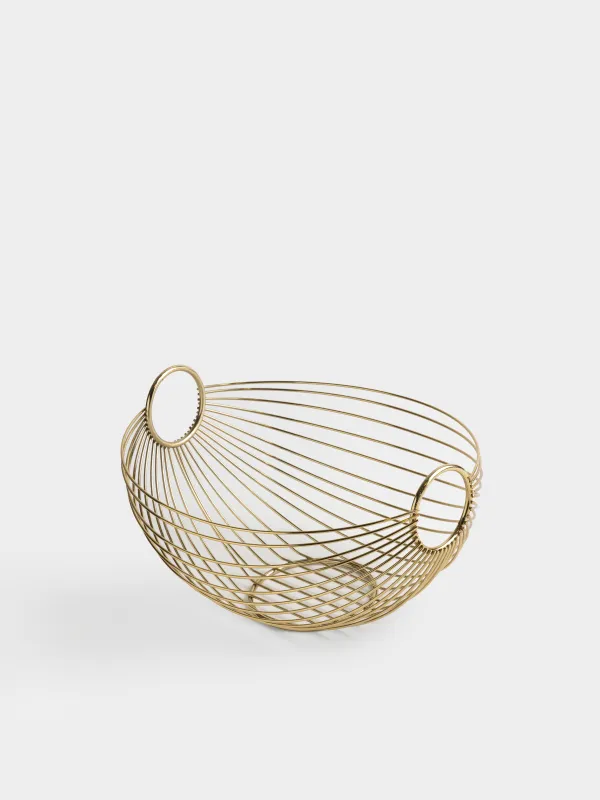 Корзина для фруктов, 28х15 см, с ручками, Twist gold, image-2