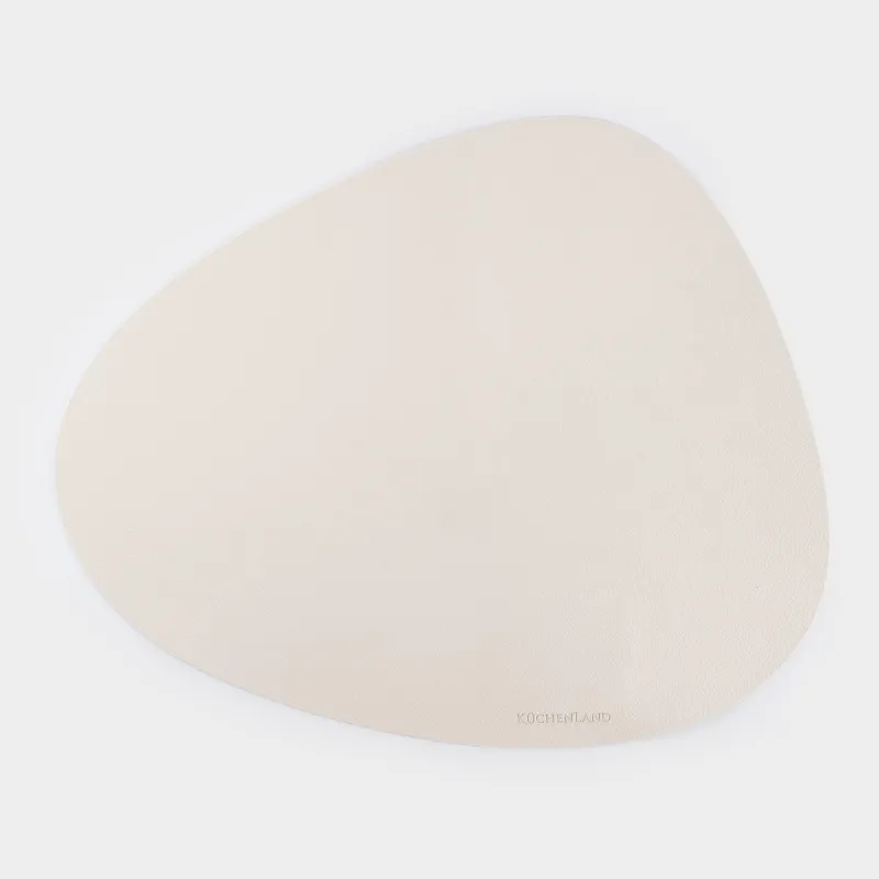 Салфетка под приборы, 37x45 см, ПВХ, фигурная, молочная, Rock