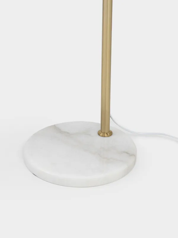 Светильник напольный, 1,95 м, металл/полиэстер, бежево-золотистый, Trend, image-3