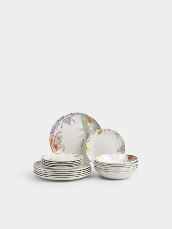 Сервиз обеденный, белый, Pastel flora, image-0