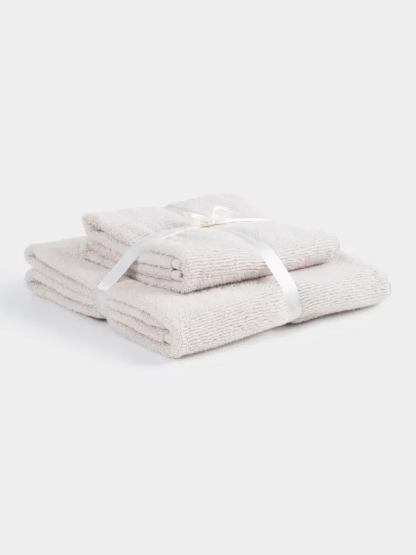 Комплект полотенец, 50x90/70x140 см, 2 шт, хлопок, бежевый, Terry cotton, image-3