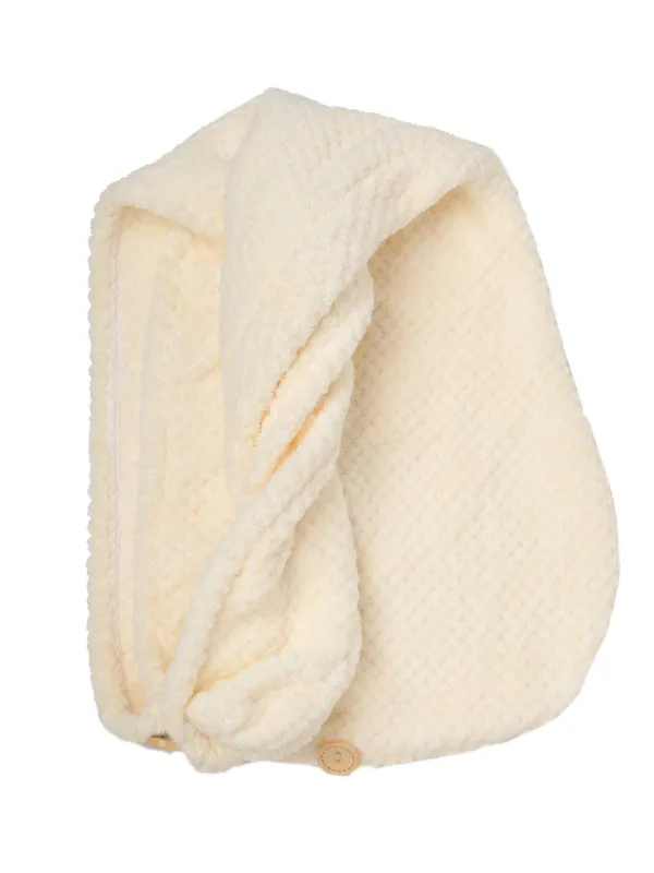 Полотенце-тюрбан для волос, 62х24 см, микроволокно, молочное, Fiber spa, image-0