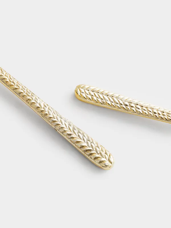 Приборы для сервировки салата, 26 см, 2 пр, ложка/вилка, сталь, золотистые, Колос, Harvest, image-3