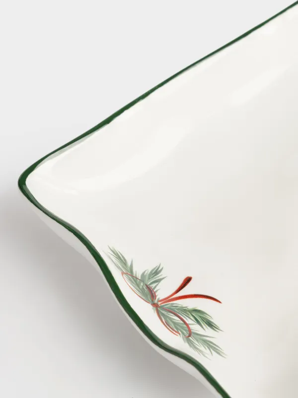 Блюдо, 33х13 см, Мишка и овечка с елкой, Christmas green, image-3