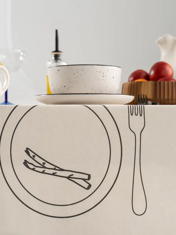 Скатерть, 160х160 см, хлопок, бежевая, Сервировка стола, Kitchen art, image-2