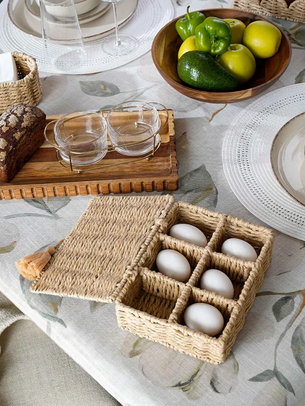 Коробка для чая, 21х16 см, 6 отд, плетеная, целлюлоза/металл, прямоугольная, Braided, image-7