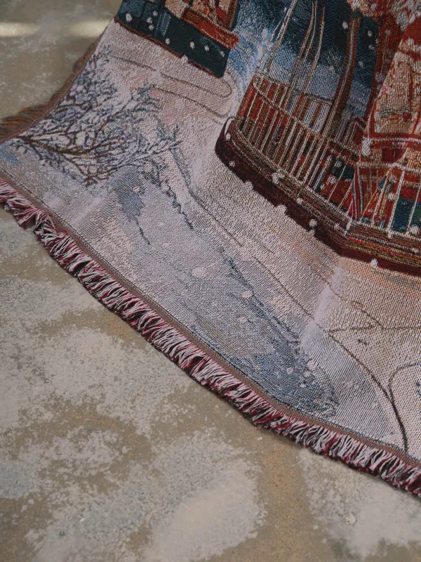 Плед, 130х170 см, с бахромой, гобелен, Карусель, Ride christmas, image-3