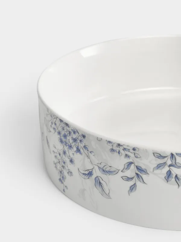 Блюдо, 23х6 см, с бортами, Синие цветы, Blue flower, image-3