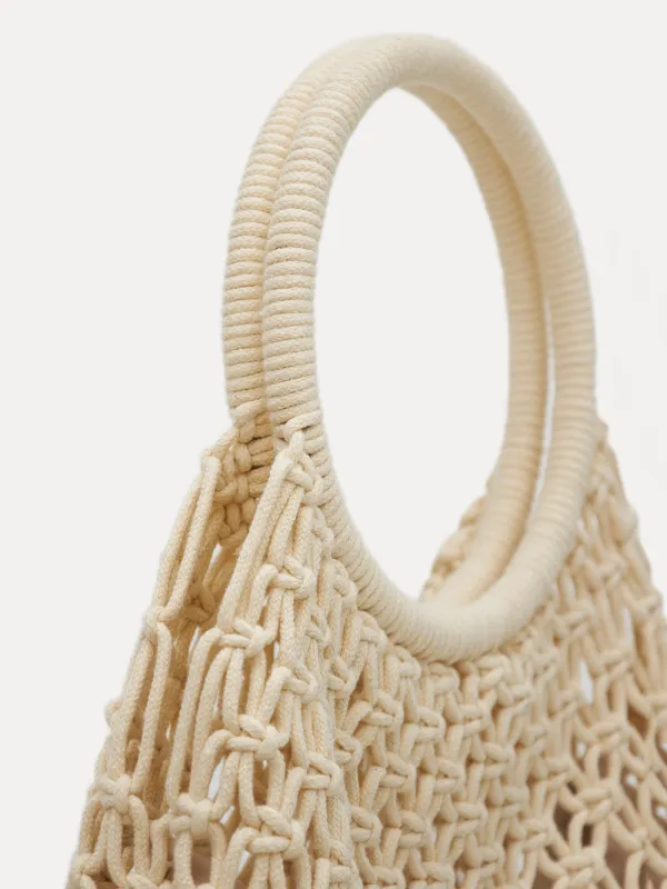 Сумка пляжная, 35х28 см, плетеная, полиэстер, молочная, Stintino, image-1