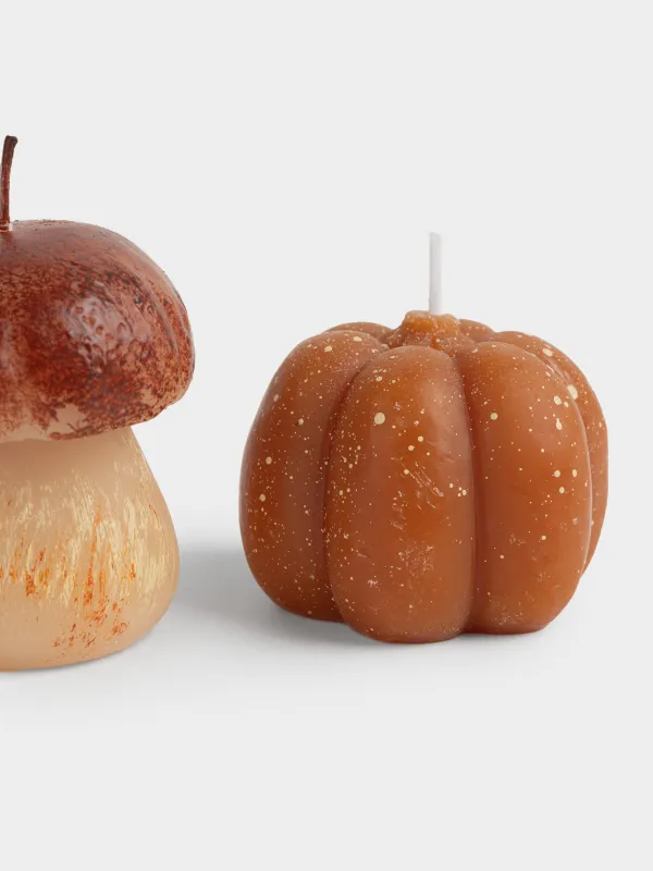 Свеча, 5/6 см, 2 шт, Тыква и гриб, Pumpkin shape, image-1