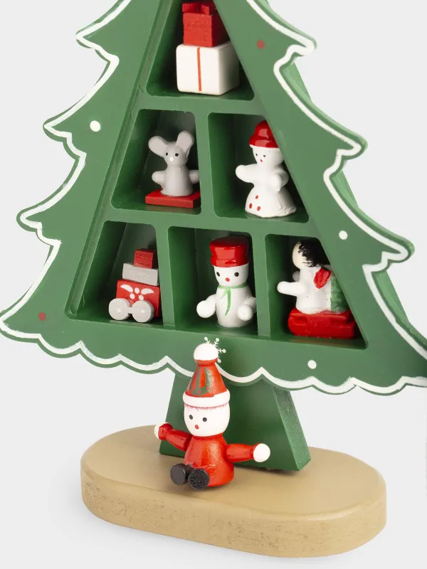 Статуэтка, 20 см, МДФ, зеленая, Ель-шкаф с игрушками, Christmas style, image-4