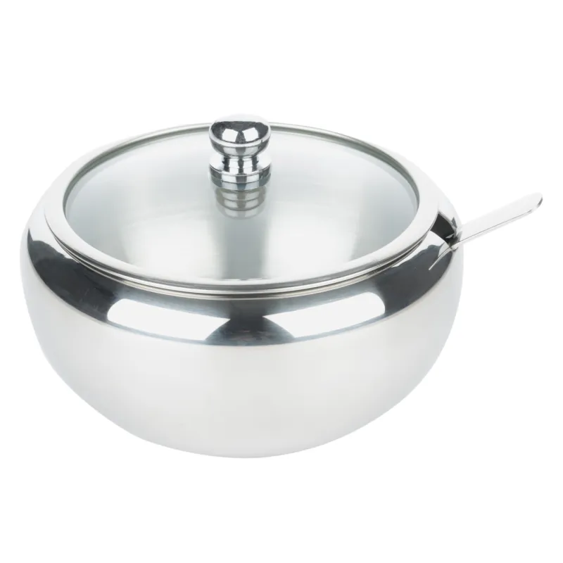 Сахарница, 9 см, 500 мл, с ложкой, сталь, Elegance, image-3