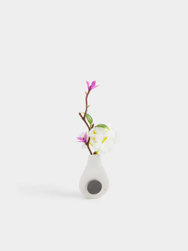 Магнит, 8 см, полирезин/пластик, молочный, Ваза с цветами, Bloome, image-2