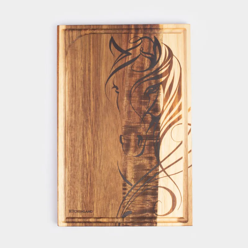 Доска разделочная, 30х20 см, дерево, прямоугольная, Лошадь, Noble tree