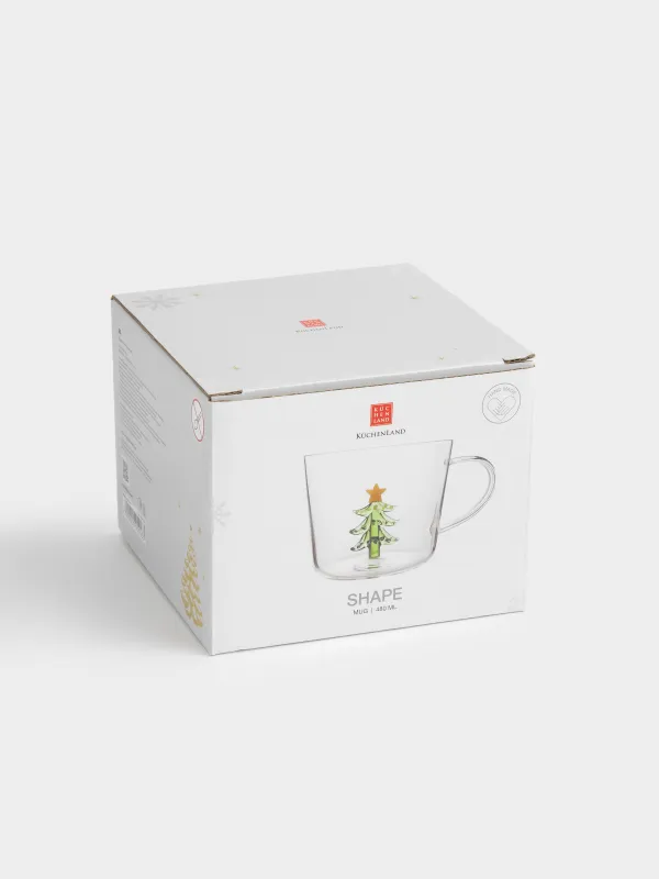 Кружка, 480 мл, стекло Б, Елка со звездой, Shape, image-4