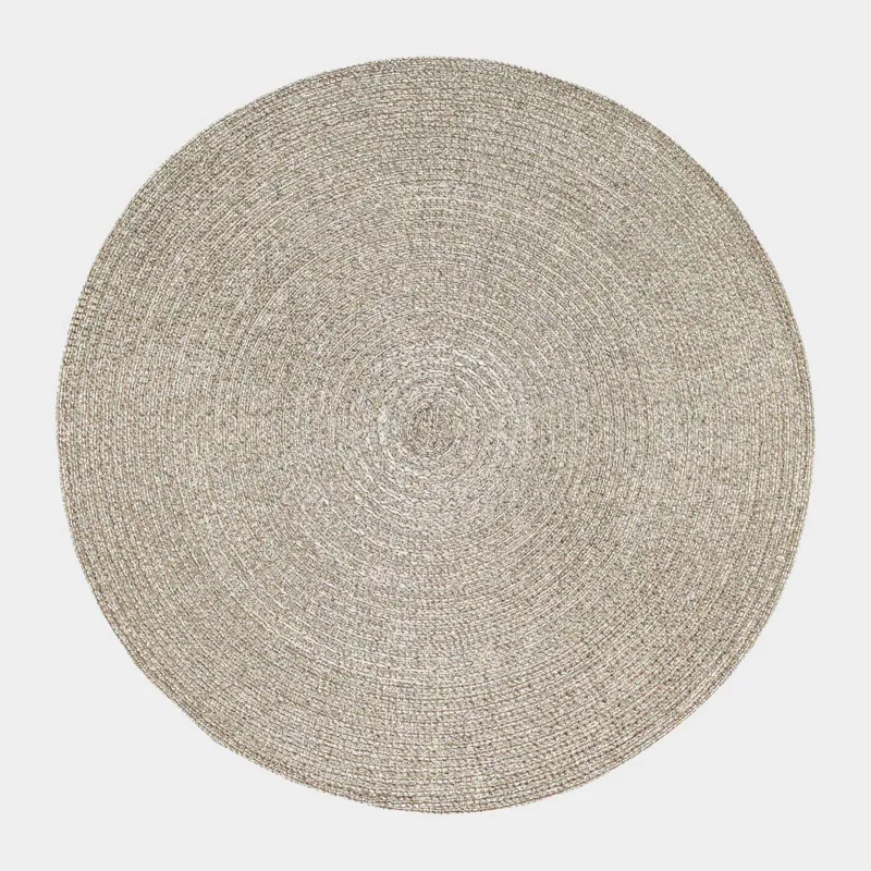 Салфетка под приборы, 38 см, полиэстер, круглая, шампань, Rotary shine