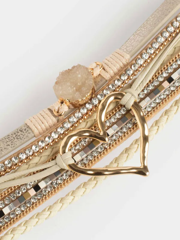 Браслет, 20 см, многоярусный, полиэстер/металл, Jewelry heart, image-5