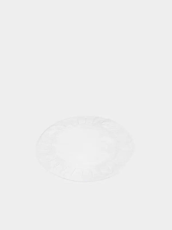 Салфетка под приборы, 38 см, хлопок, круглая, молочная, Волнистые края, Color wavy, image-1