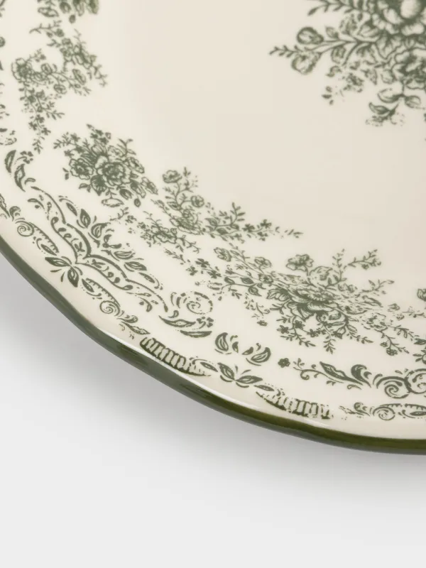 Тарелка обеденная, 28 см, фарфор P, молочная, Зеленые цветы, Green lace, image-5