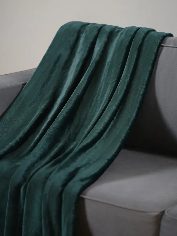 Плед, 140х190 см, фланель, зеленый, Flannel, image-1