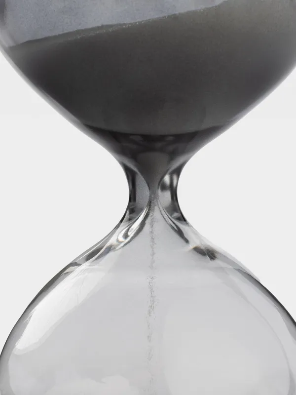 Часы песочные, 15 см, 15 минут, с блестками внутри, стекло/песок, серые, Sand time, image-1