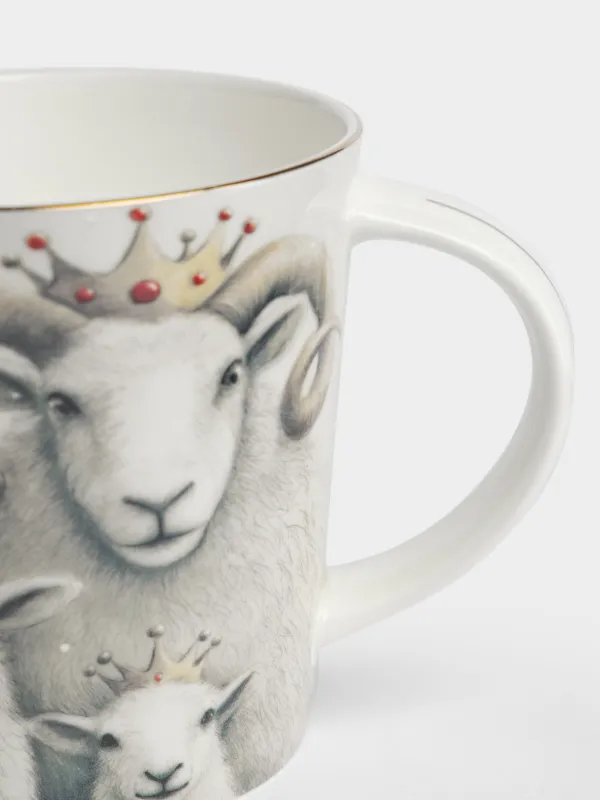 Кружка, 450 мл, Овечки с короной, Royal sheep, image-2