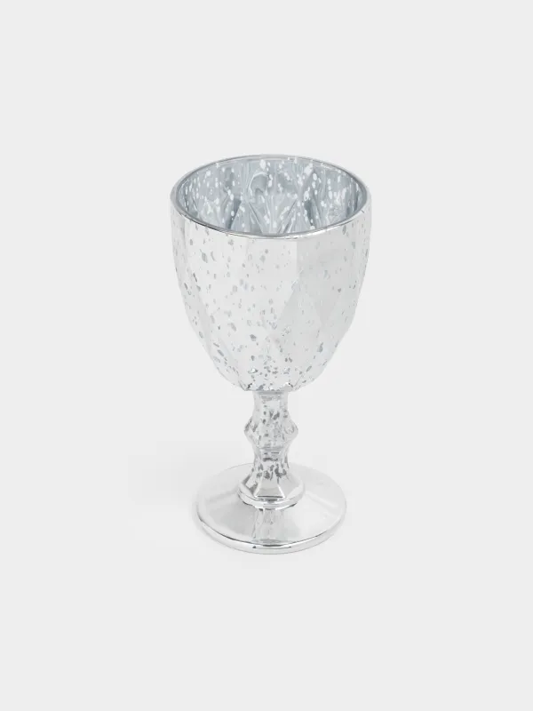 Бокал-кубок для вина, 300 мл, стекло Р, серебристый, Rhomb patina, image-3