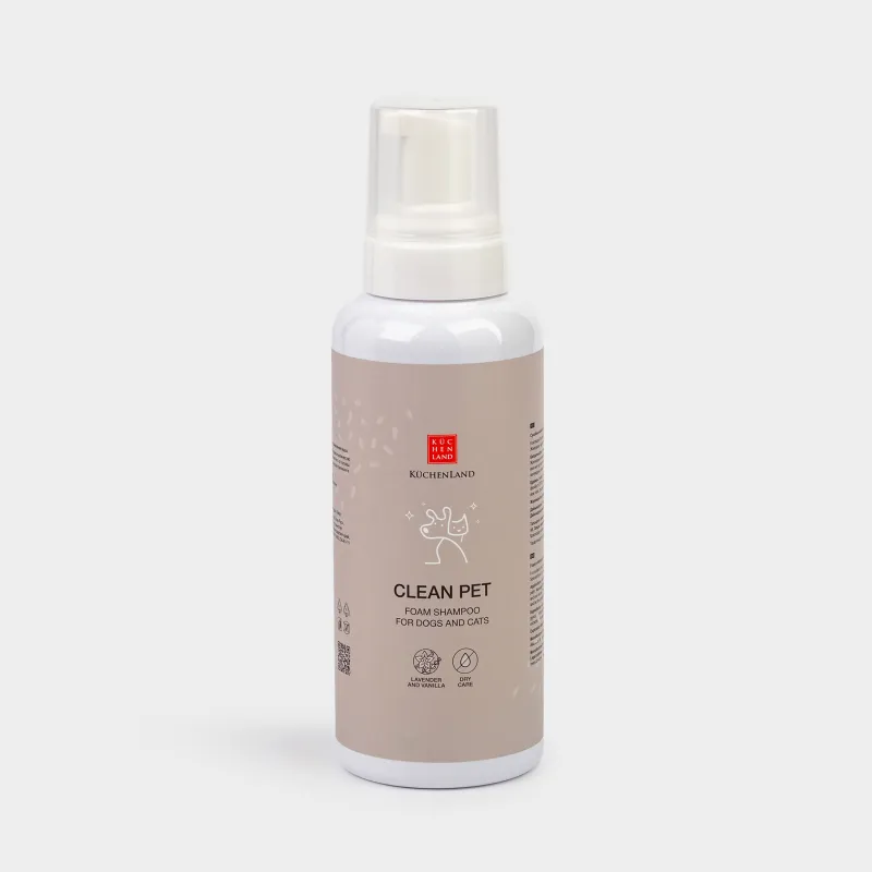 Шампунь-пенка для животных, 500 мл, сухая чистка, универсальный, Лаванда и ваниль, Clean pet