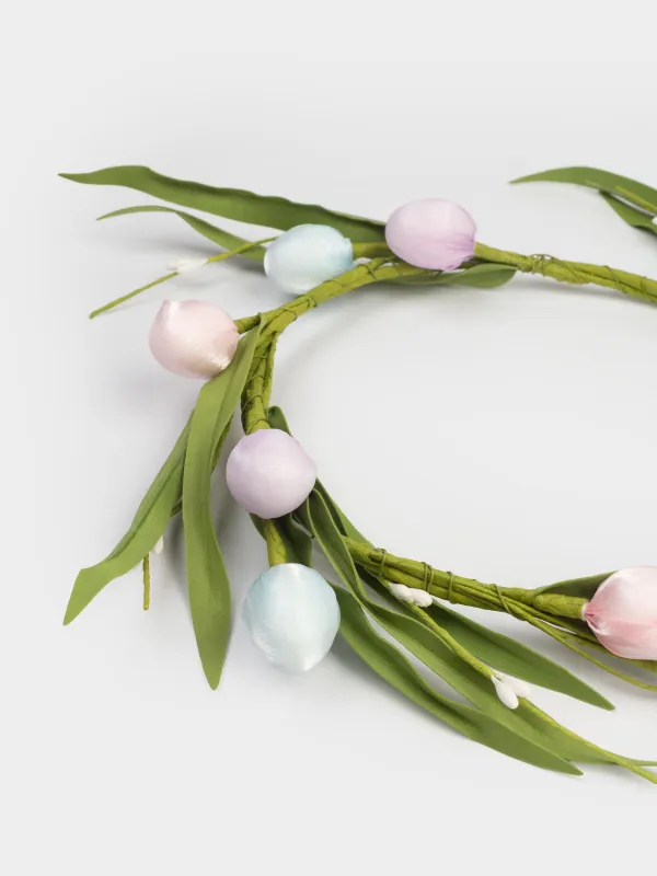 Венок декоративный, 34 см, Пасхальные яйца, Flora Easter decor, image-3