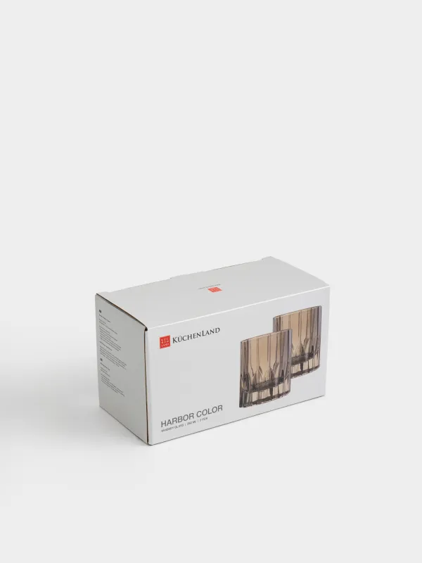 Стакан для виски, 9 см, 260 мл, 2 шт, стекло Р, коричневый, Harbor color, image-5