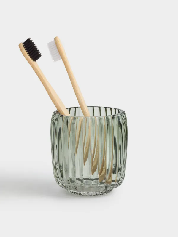 Стакан для ванной комнаты, 9 см, стекло, зеленый, Artemis, image-4