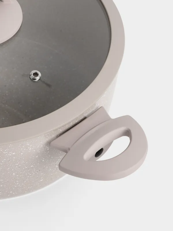 Кастрюля, 24 см, 3,9 л, с крышкой, с покрытием, алюминий, серая, Ginelli, image-3