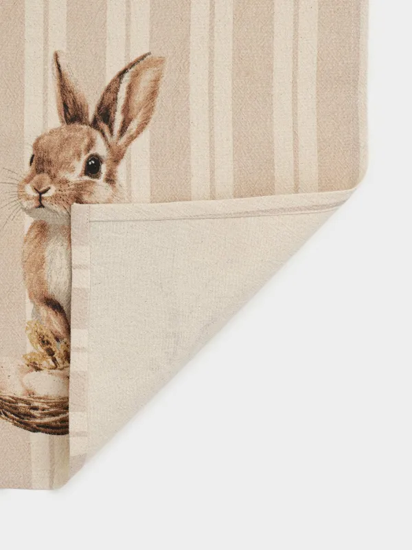 Полотенце кухонное, 40х60 см, хлопок, бежевое, Пасхальный кролик, Rabbit Easter, image-3