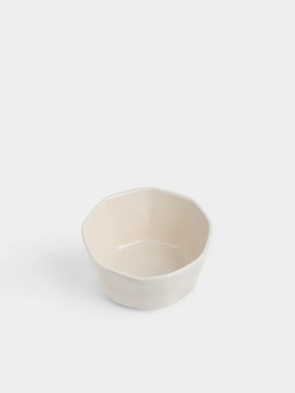 Пиала, 14х7 см, 600 мл, керамика K, молочный, Мятый эффект, Crumple creme, image-1