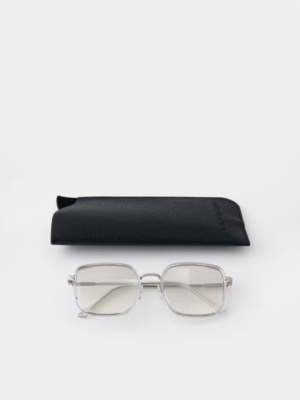 Очки солнцезащитные, металл/пластик, с футляром для очков, квадратные, Geometric, image-3