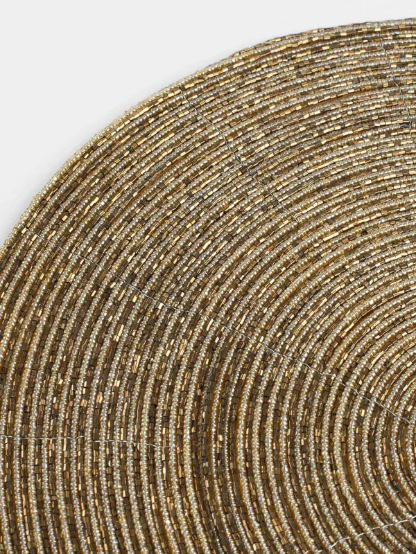 Салфетка под приборы, 36 см, из бисера, Rotation beads, image-2