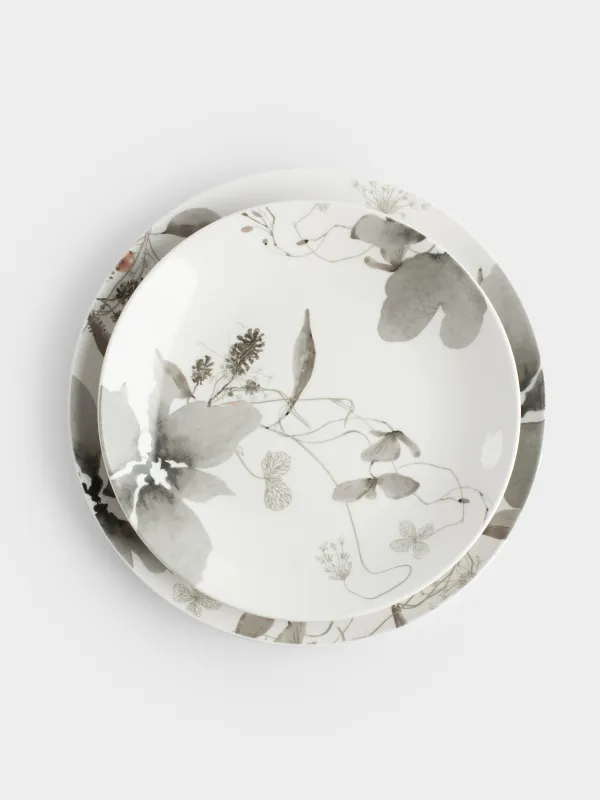 Сервиз обеденный, 6 перс, 19 пр, фарфор N, Серые цветы, Watercolor, image-3